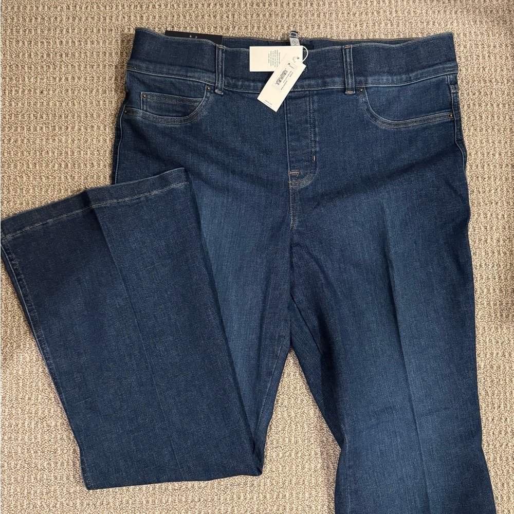 SPANX Dark Blue Flare & Wide Leg Jeans 2X Tall